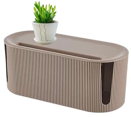 Cable Tidy Box - 31 * 13.5 * 12.5 Cm Wire Holder Keeper Box,Cable Management Box Organizer,Cable Wire Extension Box,Power Strip Cable Tidy Box,Wire Holder Box for Hiding Messy Cables Wire(Brown)
