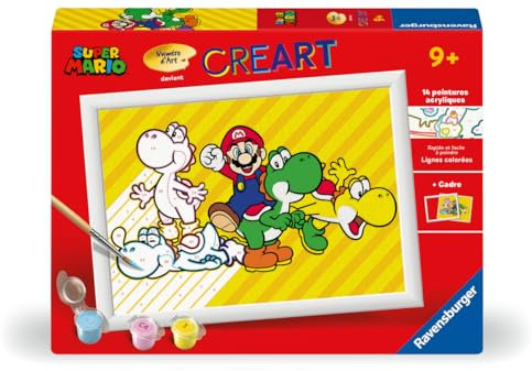 Ravensburger – CreArt Kids 18x24cm – Numéro d'art – Super Mario – Kit de Peinture par numéros – Dès 7 Ans – 25529