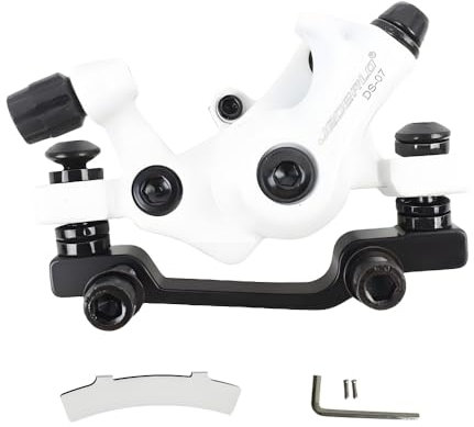 GUOFANG Kit Freno a Disco per Bicicletta, Pinza Freno Meccanico a Disco, Freno a Disco Universale Anteriore e Posteriore (Bianco Anteriore)