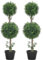 HOMCOM Künstlicher Buchsbaum 2er-Set groß 91,6 cm künstliche Pflanzen im Topf, Kunstpflanze, Buchsbaum wie echt Kunstbaum mit UV-Schutz für Wohnzimmer Garten Balkon