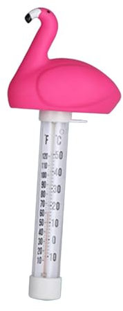 Sharplace Thermomètre de piscine flottant facile à lire, design animal amusant, thermomètre à eau, jauge de température de l'eau pour étang à poissons, Flamant