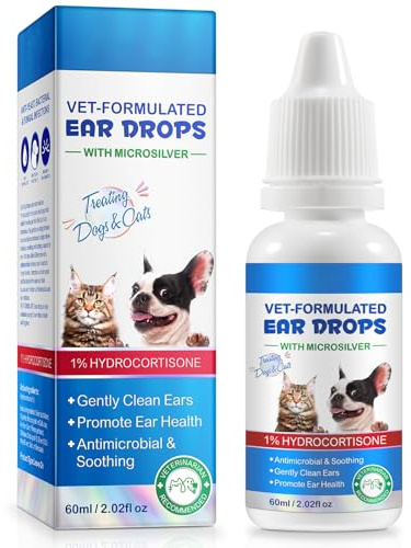 ACYAHAOCA Dog Ear Infection Treatment, Dog Ear Cleaner, Cat & Dog Ear Infection Treatment Drops, Soothes Itchy & Wax Build Up, Ear Odor, Stop Head Shaking 2.02 fl oz