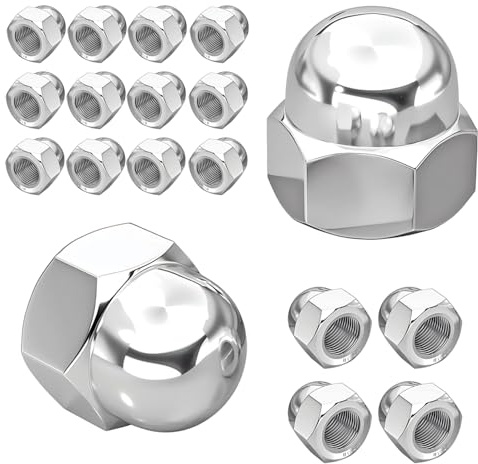 Ctyjia 20 Pezzi Dadi Ciechi, M4 Esagonali Dadi Cappuccio in Acciaio, DIN 1587 Dado Cieco, per Viti, Bulloni Filettati, Barre Filettate