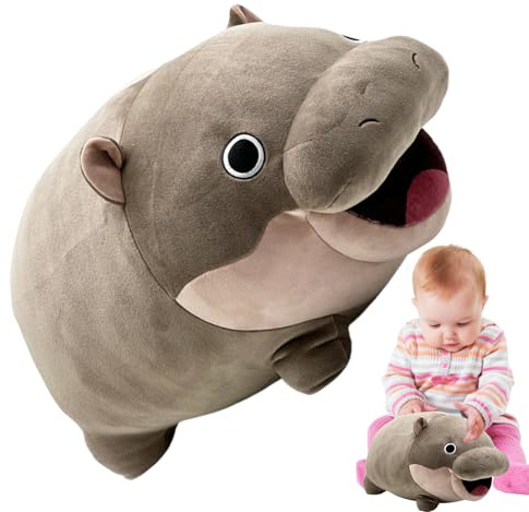 Tisujune Peluche Hippo | Peluches Hippopotame Mignon Doudou - Coussins Collectibles Moelleux pour Chambre Salon Anniversaire Bureau Canapé Voiture Noël Nurserie