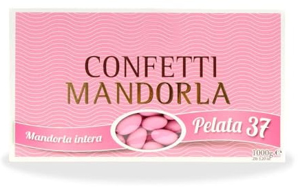 CandyFrizz Confetti Rosa Nascita alla Mandorla Intera Pelata Calibro 37 – 1 Kg (220/240 Confetti) – Confettata e Bomboniere per Nascita, Battesimo, Baby Shower – Senza Glutine – Made in Italy (1)