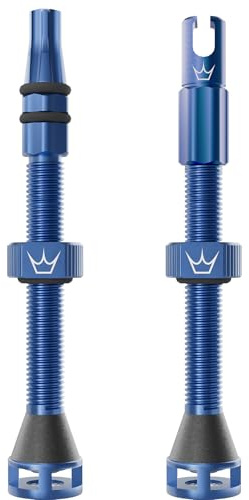 Peaty's Holeshot Fast Flow Tubeless Ventil - Hochdurchfluss-Design mit Anti-Verstopfungsfunktion für Dichtmittel, Schnelle Reifenmontage, 7075-Aluminium, MTB-kompatible Fahrrad Ventile, 60mm Navyblau