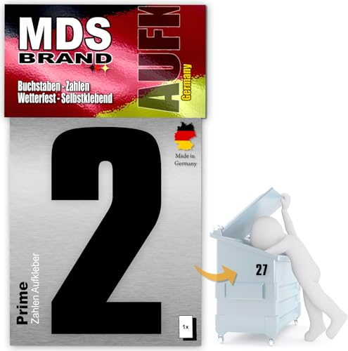 MDS Brand Prime 15cm Zahlen Aufkleber Klebezahlen Selbstklebend Hausnummer Aufkleber Schwarz (2)