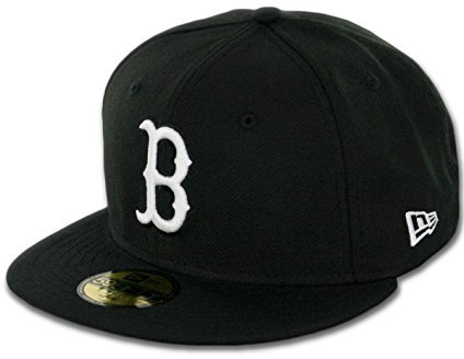 New Era 59Fifty Hat MLB Basic Boston Red Sox Schwarz/Weiß Fitted Baseball Cap - Schwarz - 64 EU