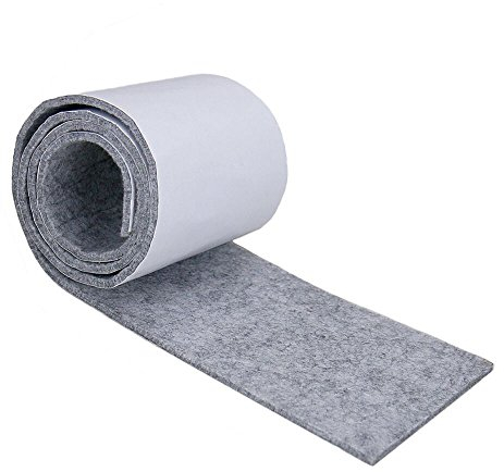 FOGAWA Rotolo Feltro Adesivo 100CM*10CM Adesivi Feltrini per Mobili Tagliabile Feltri Autoadesivi Antiscivolo Feltro per Mobili Piedi Sedie Tavolo Letto Armadio Vaso Pavimenti Grigio 4MM