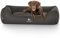 Knuffelwuff Hundebett Crispino aus Velours mit Handwebcharakter M-L 85 x 63cm Schwarz - Abnehmbarer Bezug - leicht zu reinigen - für große, mittelgroße und kleine Hunde