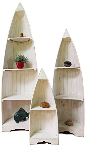 Naturesco Bootsregal aus Massivholz handgefertigt weiß erhältl. Höhen 195cm 145cm 95cm LengthRange 95cm