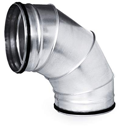 90° 45° 30° 15° Bogen Winkel Wickelfalzrohr 90° lang Ø 250 mm