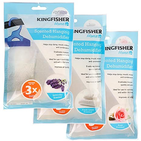 Kingfisher Assorted Scented Wardrobe Hanging Dehumidifier Moisture Absorber (Pack of 3)