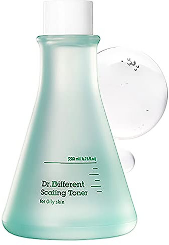 Dr.Different AHA Peeling-Toner (für fettige Haut), 200 ml – AHA Peeling, adstringierend, pH-ausgleichend, hypoallergen, beruhigend und porenstraffende Hautpflege