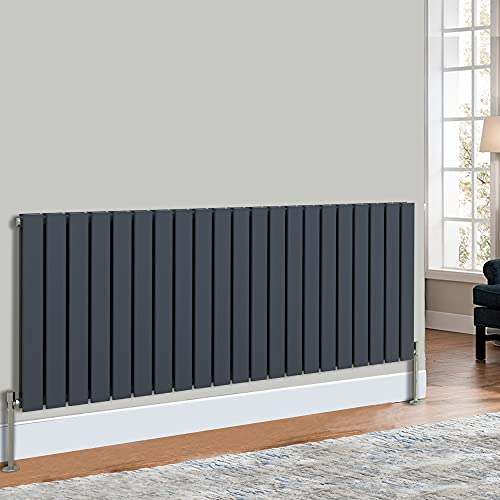 NRG 600x1428 Horizontal Flat Panel Designer Radiators Radiator Bathroom Heater Central Heating Radiators Rad Double Column Anthracite