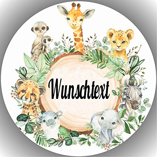Fondant Tortenaufleger Tortenbild Geburtstag personalisiert Wunschtext Tiere/Zootiere K1