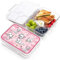 Jarlson® Brotdose für Kinder mit 4 Fächern BILLI - NEUER VERSTÄRKER VERSCHLUSS - TÜV geprüft - Lunchbox aus Tritan - Bento Box auslaufsicher – Jausenbox für Kindergarten, Schule(Katze 2)