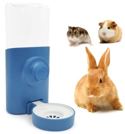 Distributeur Eau Lapin, 600ML Suspendue Abreuvoir Lapin Automatique Biberon Cochon d'Inde Anti-Goutte Biberon Hamster pour Chinchilla Cochon d'Inde Hérisson Furet (Bleu)