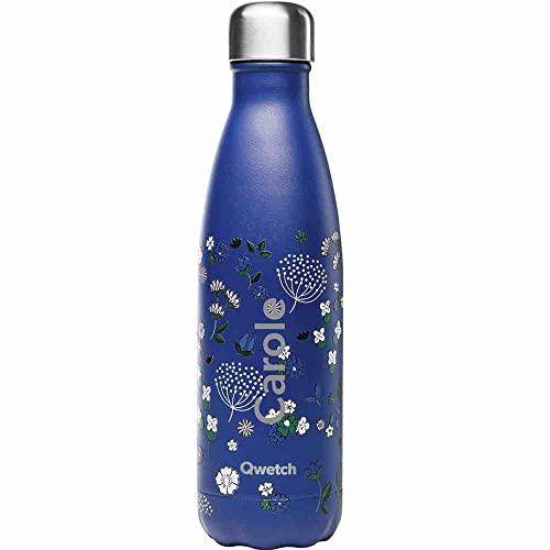 QWETCH Bouteille Isotherme Fleurs Champetres Personnalisée Gravée 500 ml