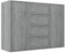 vidaXL Sideboard, Kommode mit viel Stauraum, Schrank mit 4 Schubladen 2 Türen, Mehrzweckschrank Anrichte für Wohnzimmer, Grau Sonoma 88x30x65cm Holzwerkstoff