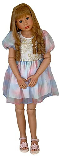 YIHANGG 47 Zoll Riesig Reborn Puppe 120CM Kugelgelenkte Puppe Ganzkörper-Silikon Kleinkind Baby Puppe Mädchen Prinzessin 5-6Jahre Alt Baby Kleid Modell Kind Geschenk