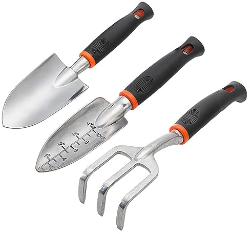 Lot de 3 mini outils de jardinage de qualité supérieure avec petit râteau pelle et truelle pour petites plantes à fleurs bonsaï