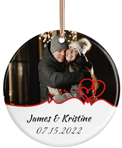 Personalisierte Weihnachtskugeln mit Foto, Weihnachtsgadgets für Paare 2023, Christbaumkugel mit Name, Personalisierte Geschenke Männer, Frauen, Paare
