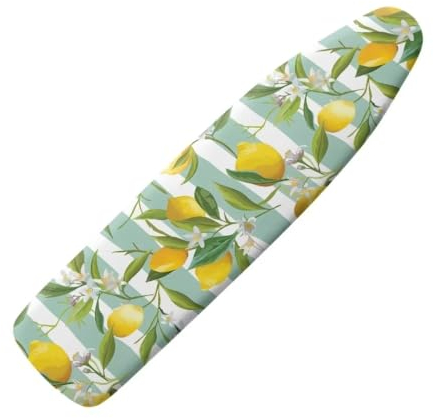 Jeiento Gelber Leomon Bügelbrettbezug, Polsterung mit elastischem Rand, grüne Streifen, volle Größe, Bügelbrettbezüge, Schutzhülle für Bügelbrett, 38 x 137 cm