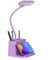AXX Cute Purple Desk Lamp, Rechargeable Study Table Light for Home Office, Small, Battery Operated, LED, Flexible Gooseneck, Mini, Cordless, College Dorm Room Desktop Accessories for Teen Girls