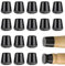 Protection Pied de Chaise,16 Pièces Patins pour Chaises en Silicone avec Feutre Épaissi, Petits Protecteurs de Sol en Silicone Noir pour Pieds de Chaise (15-21 mm)