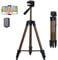 Phone Tripod, LINKCOOL 50 Aluminum Lightweight Portable Camera Tripod for iPhone/Samsung Smartphone/Action Camera/Small DSLR Camera, With Phone Holder & Wireless Remote (Gold Brown)