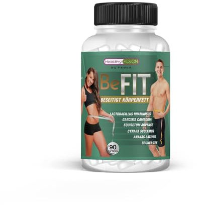 Healthy Fusion, BeFIT | Fatburner, Appetitzügler & Thermogenika | Garcinia Cambogia, Grüntee & Artischocke | Natürliche Fettverbrennung & Gewichtsmanagement | 90 Kapseln