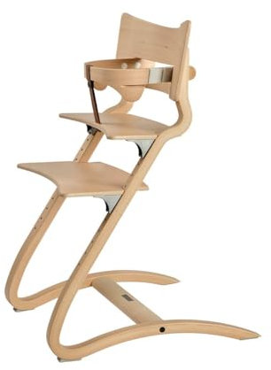 Leander Stuhl natur - Hochstuhl - Kinderstuhl - Erwachsenenstuhl mit Babybügel + Kissen dark blue