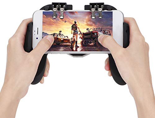 Plyisty Wärmeableitungs-Gamepad-Power-Griff mit Lüfter für Mobiltelefone, Mechanisches Tastendruckgefühl, Metallauslöser