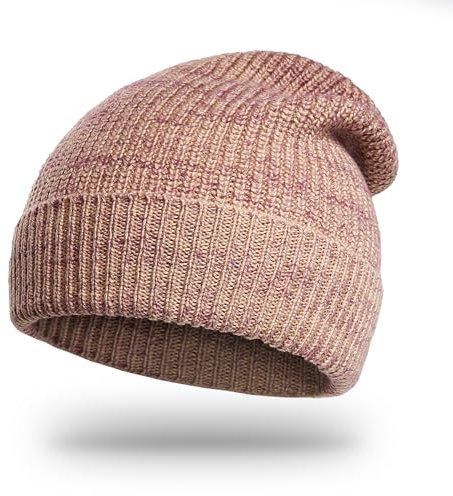 Apikuna® Premium Strickmütze aus Pima & Baby Alpaka Wolle (Pfirsich) – Gestrickte Mütze für Damen und Herren – Sehr warme, hochwertige Unisex-Mütze für Herbst & Winter