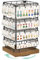 EsLuker.ly Rotating Earring Display Holder Stand for Vendors Events Selling, Large Capacity 64 Hooks Jewelry Rack with Wooden Base for Earring Card Sales, Enhances Retail Visibility (Brown+Black)