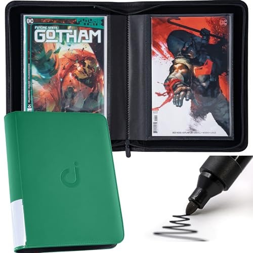 D DACCKIT Comic Book Binder, Silver Age, Regular Comics Album - Fits 32 Comics (Classic Green)