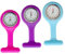 Ycfish 3 Pcs Silicone Nurse Fob Watch, Nurse Fobst Watch with Brooch, Nurses Fobs Watchs for Healthcare Professionals Carry Fobsd Watches (Light Blue, Rose red, Purple)