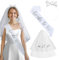 CharmBurst Bride to Be Verlobte Schleier mit Haarreif und Schärpe, 2-teilig Weißer Tüllschleier, Brautgeschenk, Junggesellinnenabschied und Brautjungfernparty-Zubehör