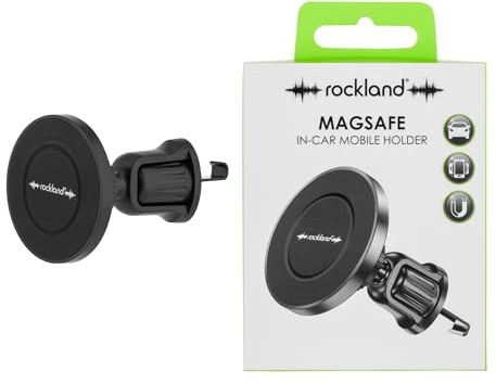 Rockland MagSafe Car Phone Holder, Magnetic Air Vent Mount for iPhone, 360° Rotation, Compact Design, Secure Hands-Free Driving