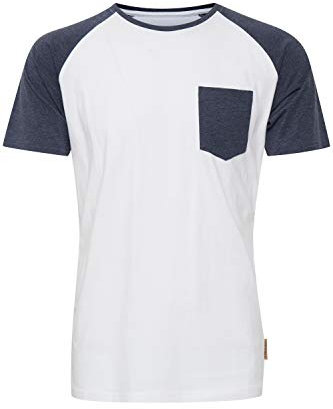 Indicode IDGresham Herren T-Shirt Kurzarm Shirt mit Rundhals-Ausschnitt Brusttasche Baumwollmischung Regular fit, Größe:2XL, Farbe:Optical White (001)