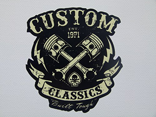MG010 / Aufkleber 8x9cm Anarchy Custom Classic V2 Chopper Biker Old School Vintage Rockabilly