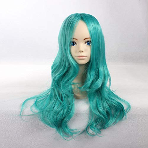 HOOLAZA Grüne lange lockige Perücke Sailor Moon Sailor Neptune Kaiou Michiru Bleiche Neliel Tu Oderschvank für die Halloween-Party-Cosplay-Perücken(EINWEG)