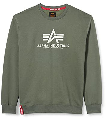 Alpha Industries Herren Basic Pullover Sweatshirt, Blickdicht, Grün (Vintage Grün), S