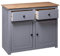 Tidyard Mehrzweckschrank Kommode Sideboard Schrank aus massivem Kiefernholz Mit 2 Schubladen und 2 Türen,Anrichte Highboard Bücherschrank Standrschrank 93 x 40 x 80 cm,Grau und Naturholzfarbe