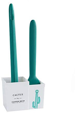 Koomiao Balayette WC Brosse de Toilette en ABS, 2pcs Brosse à Tête de Formes Différentes Forme de Cactus Décoration Salle de Bain