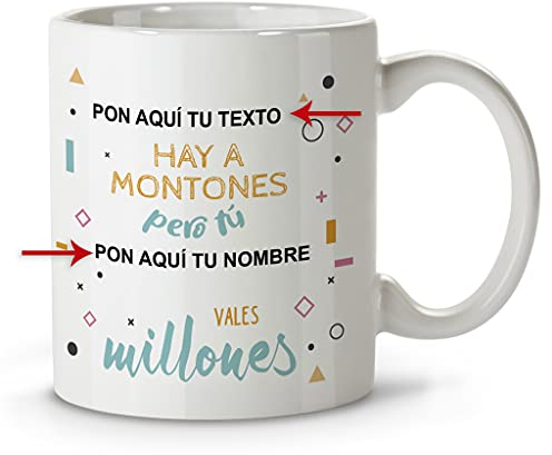 LolaPix Taza profe. Tazas personalizadas. Tazas desayuno originales. Tazas con frases. Regalos personalizados. Millones Negro