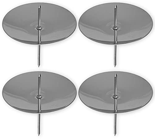 4-teiliges Set Kerzenhalter Kerzenteller für Adventskranz aus Metall, Adventskerzenhalter, Kerzenstecker mit Dorn (Teller-Durchmesser: 65 mm, Silber)
