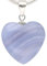 Lebensquelle Plus Herzanhänger aus echtem Edelstein | Öse aus 925er Silber - zwei Größen | Naturstein Anhänger Herz | Schmuck & Geschenkidee (Chalcedon, M (2 x 2 cm))