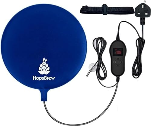 25W Heat Pad with Temperature Controller – 30cm Waterproof Mat for Fermentation, Fits Glass & Plastic Fermenters, Carboys, Buckets – Adjustable Temp 0-42°C, Includes NTC Probe & Holder